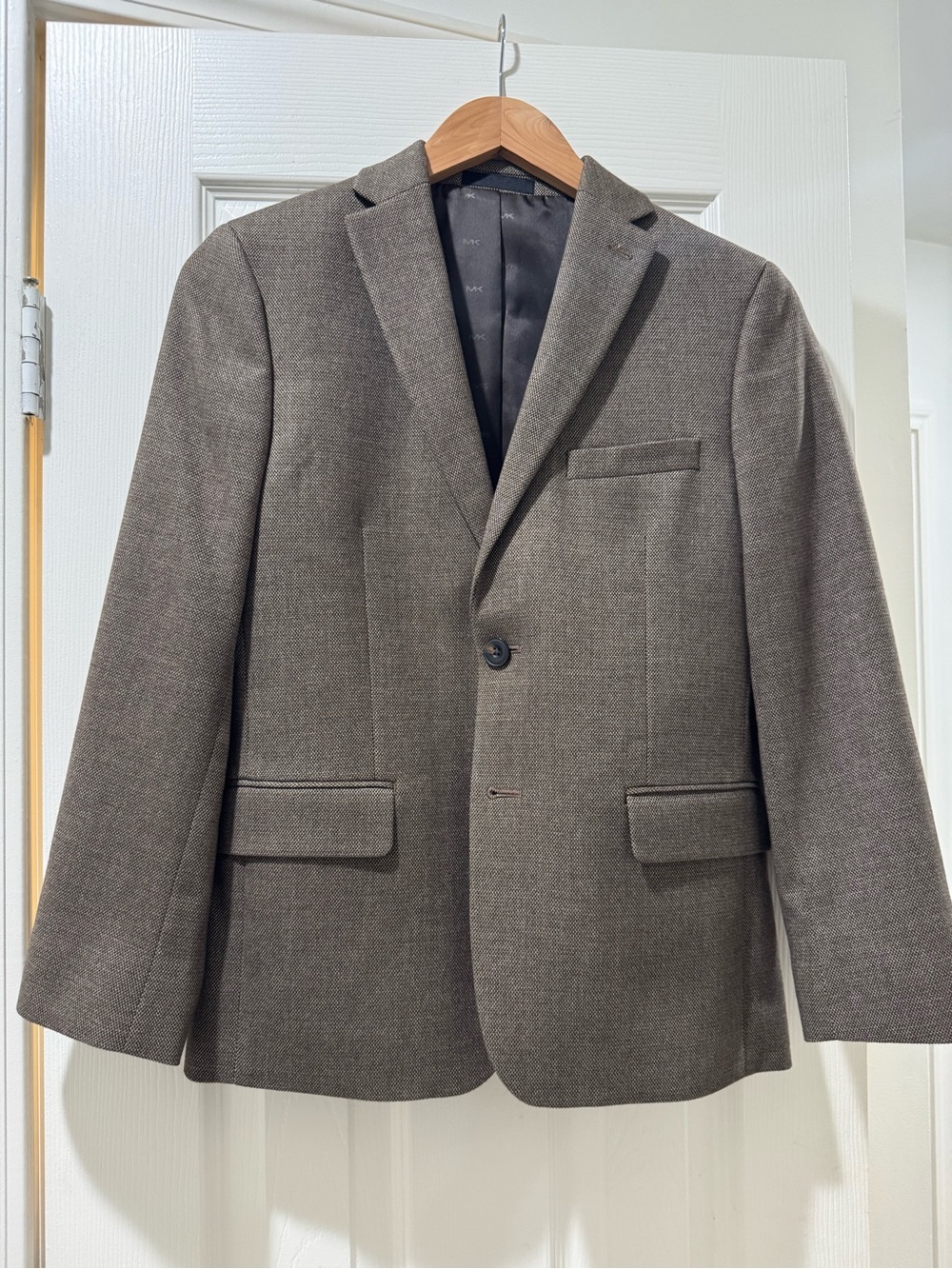 Boys Michael Kors Tweed Sport Coat - Brown 14R